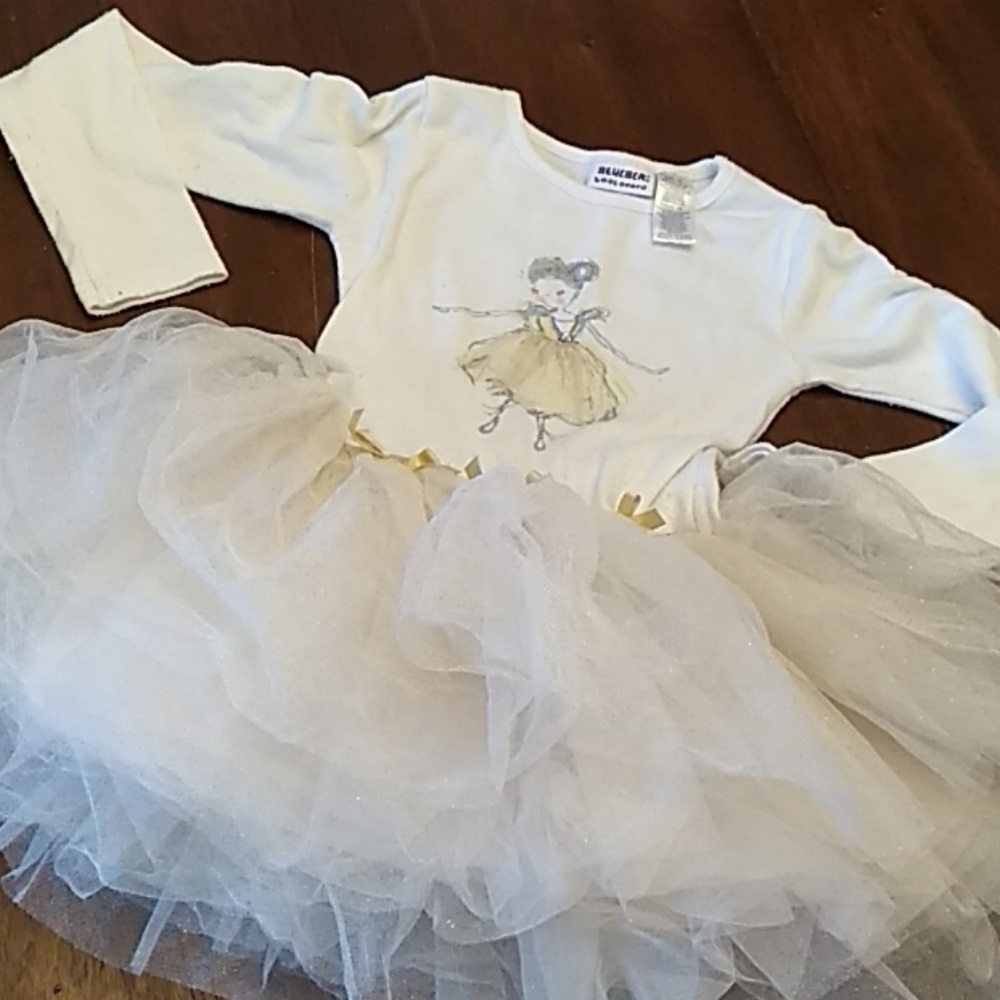 Girls 6X Long-Sleeve Sparkly Ballerina Dress